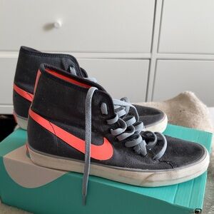 Nike High-Tops with Coral Swoosh